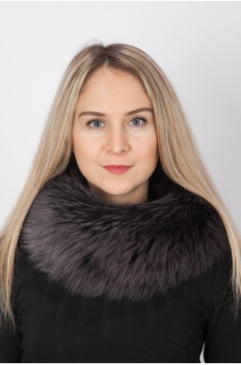 Navy blue fox fur neck warmer